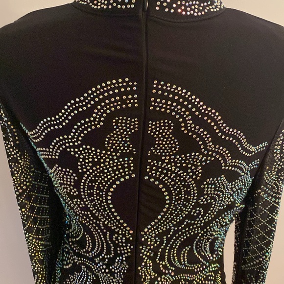 Fashion Nova 1XL black long dress with silver beads - Picture 7 of 13